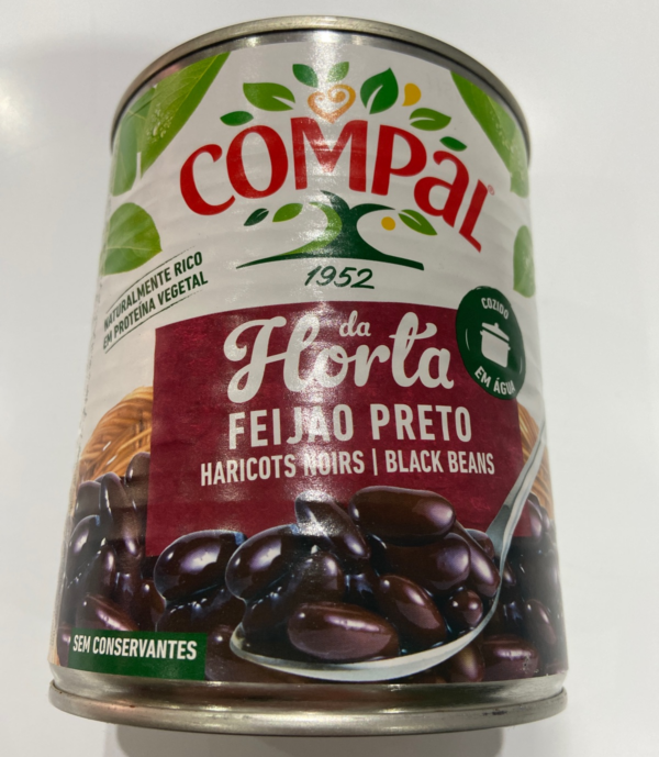 Feijão Preto Cozido / Cooked Black Beans COMPAL 468g